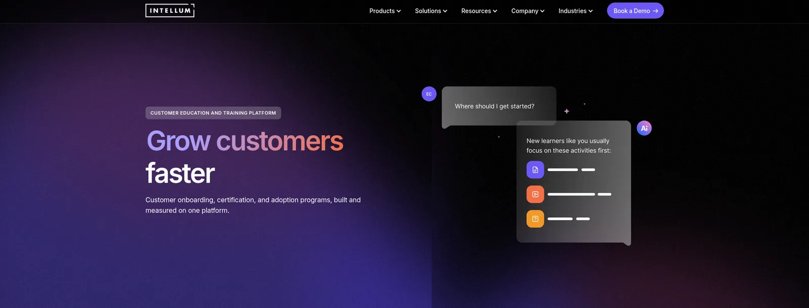 Intellum customer education page