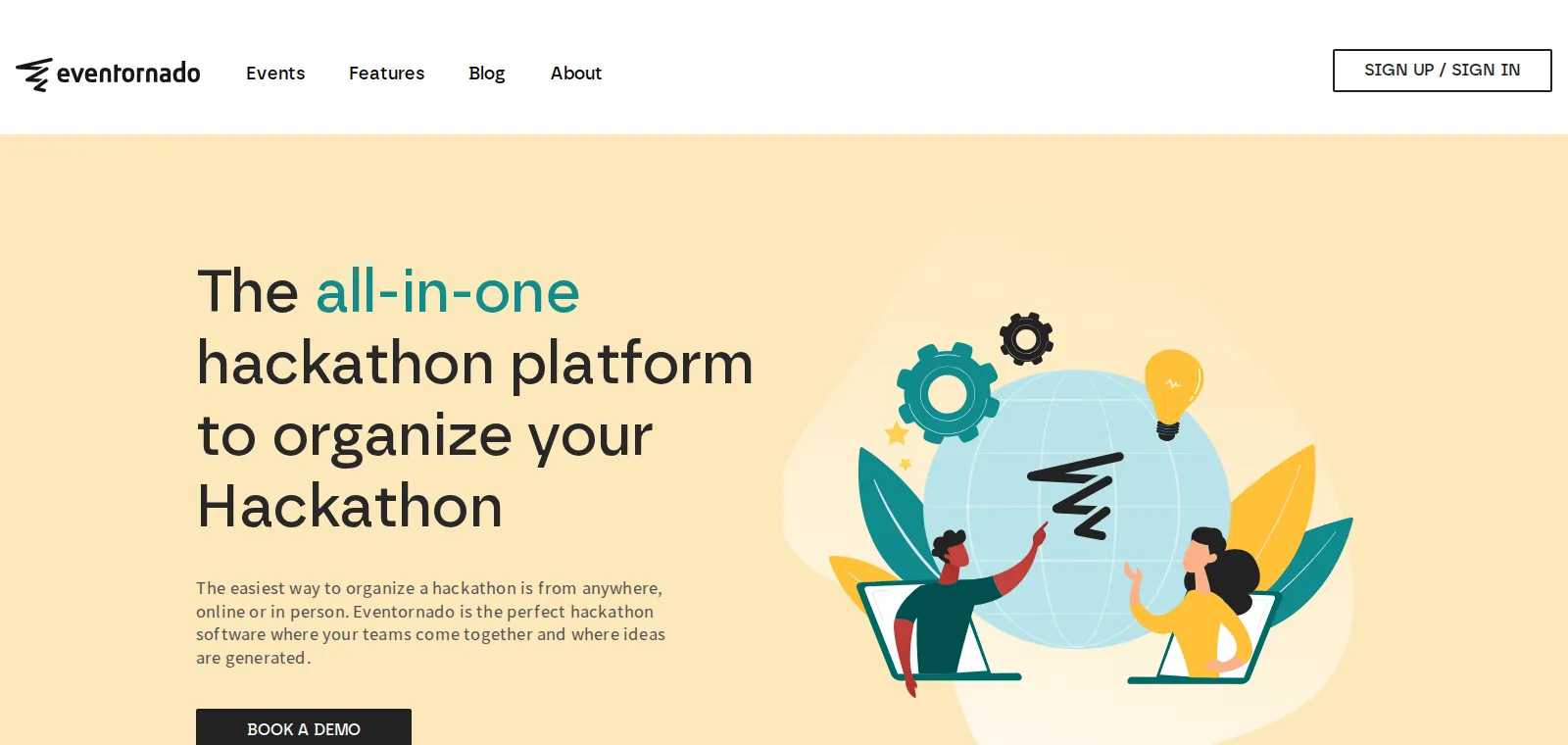 Eventornado homepage
