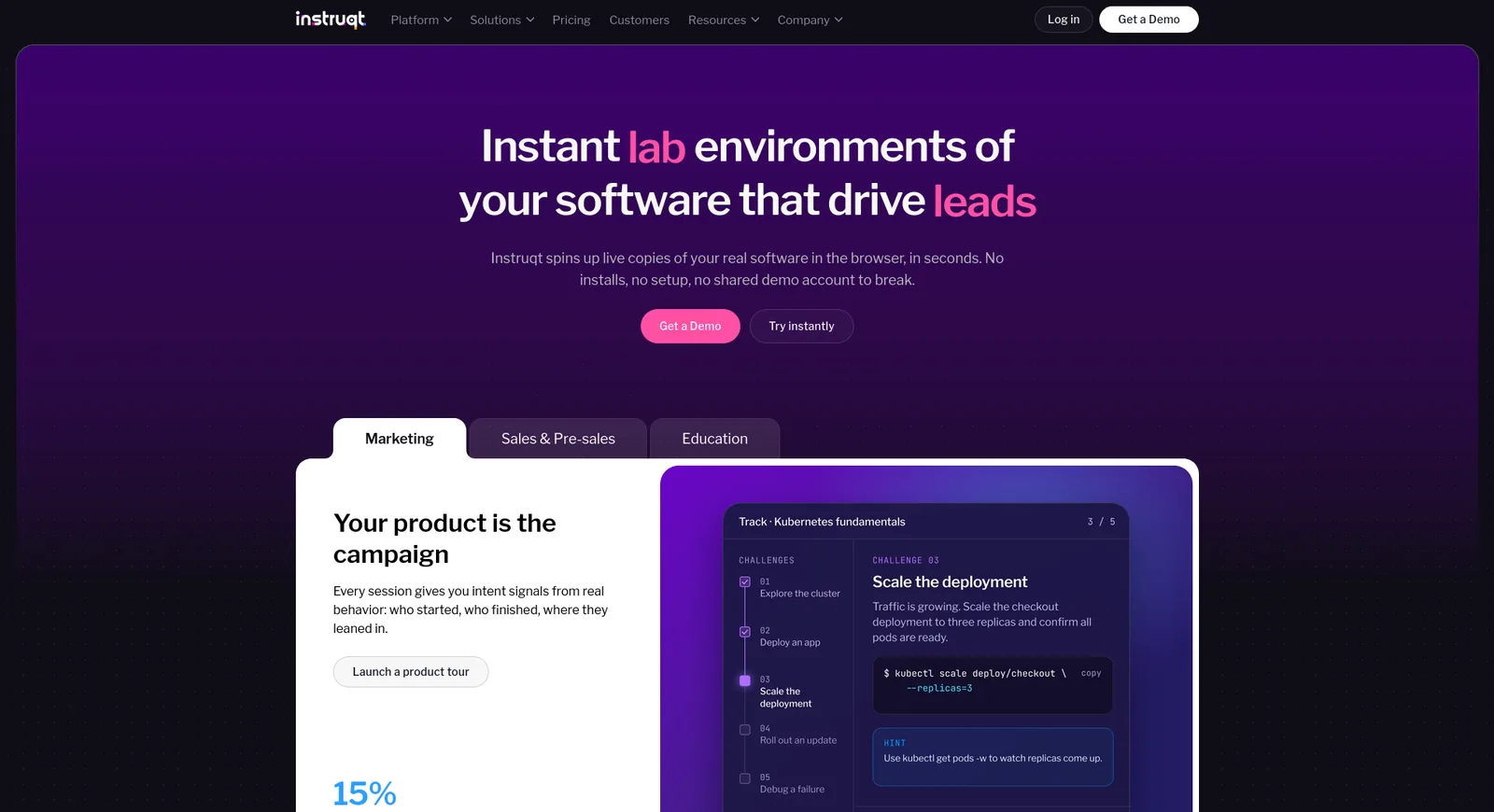 Instruqt homepage
