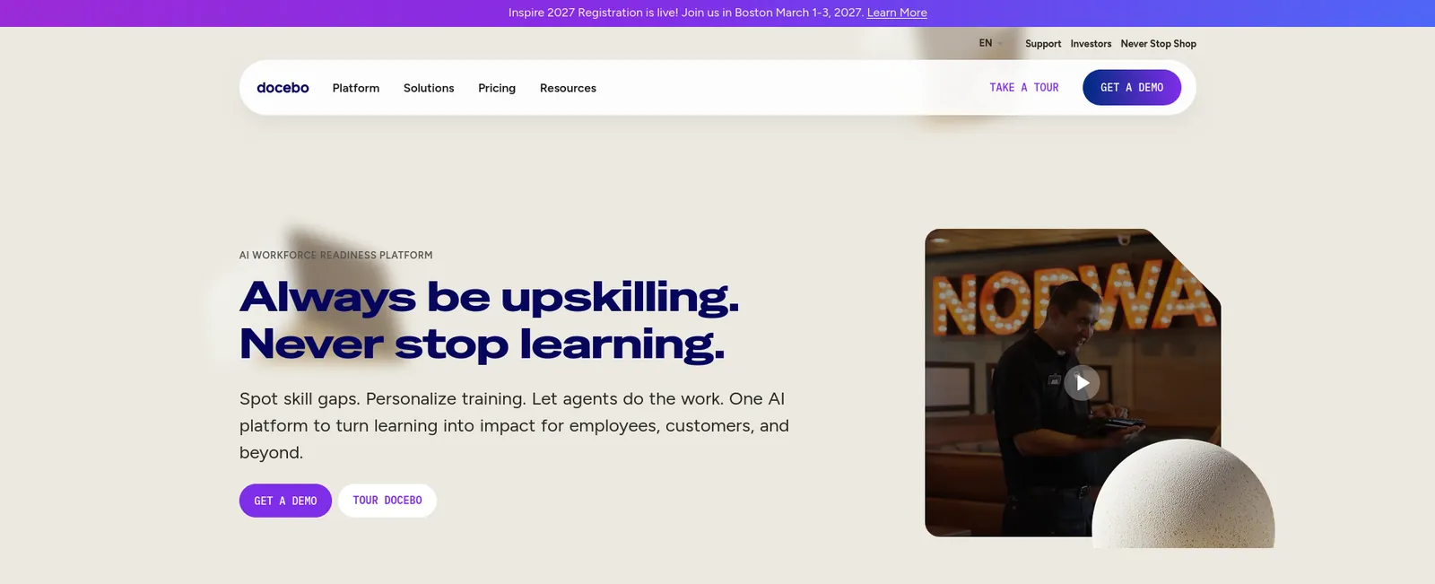 Docebo homepage